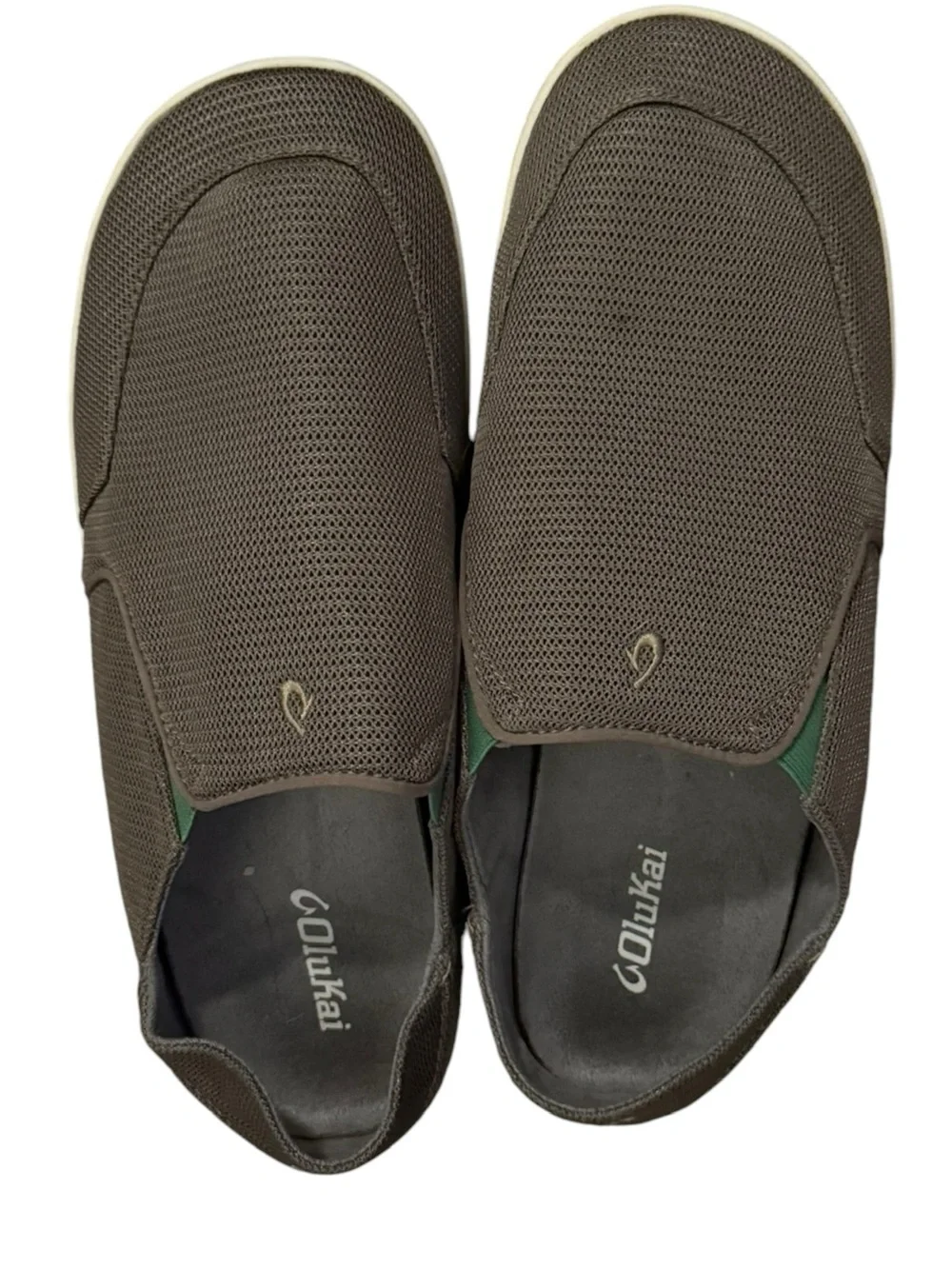 OluKai Men's Nohea Mesh Slip-On Loafers in Dark Shadow Size 13